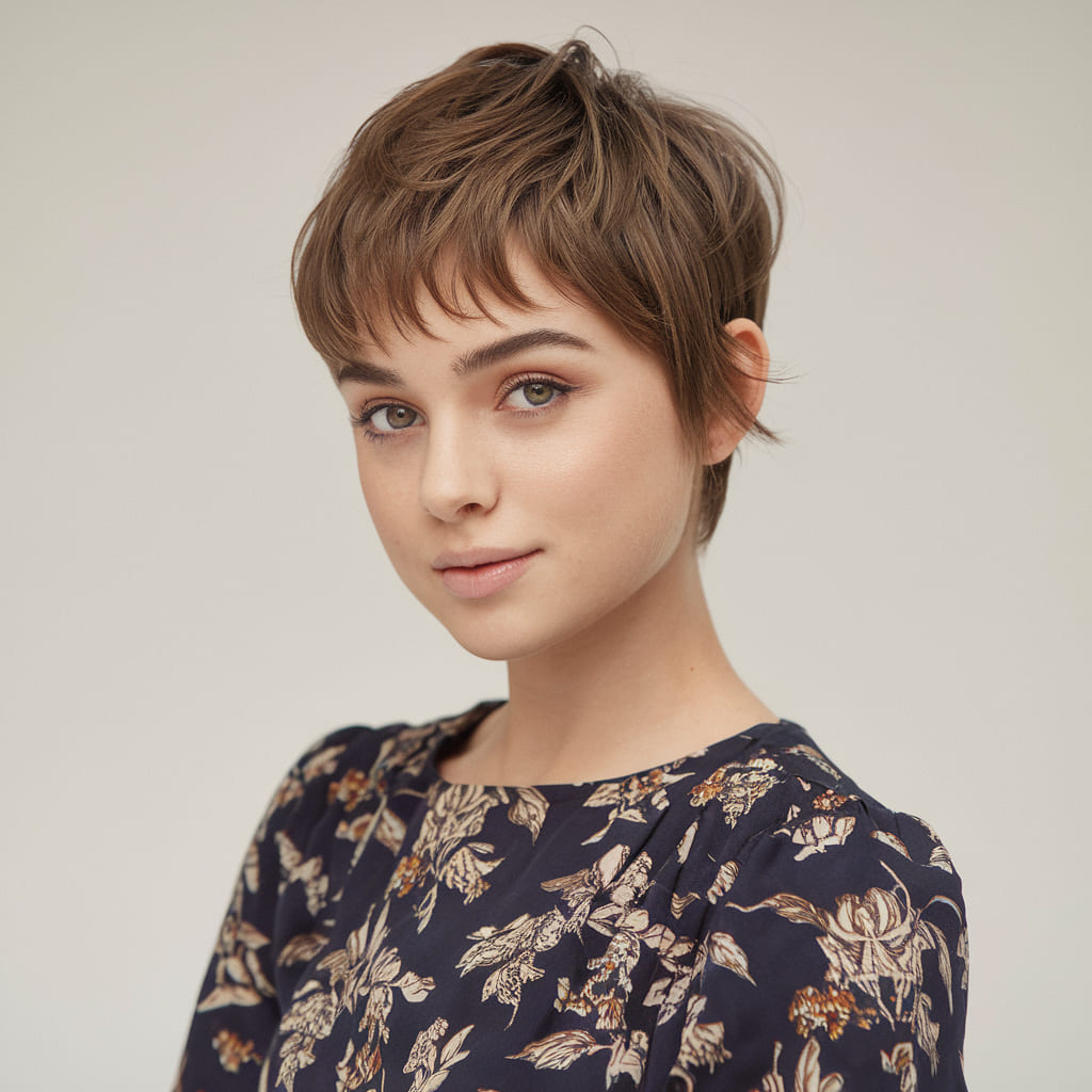 Pixie with Playful Choppy Bangs