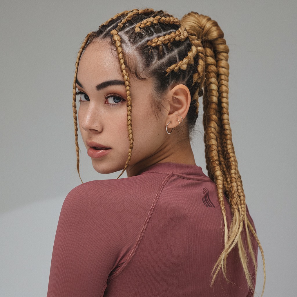 Boxer Braids with Ponytail