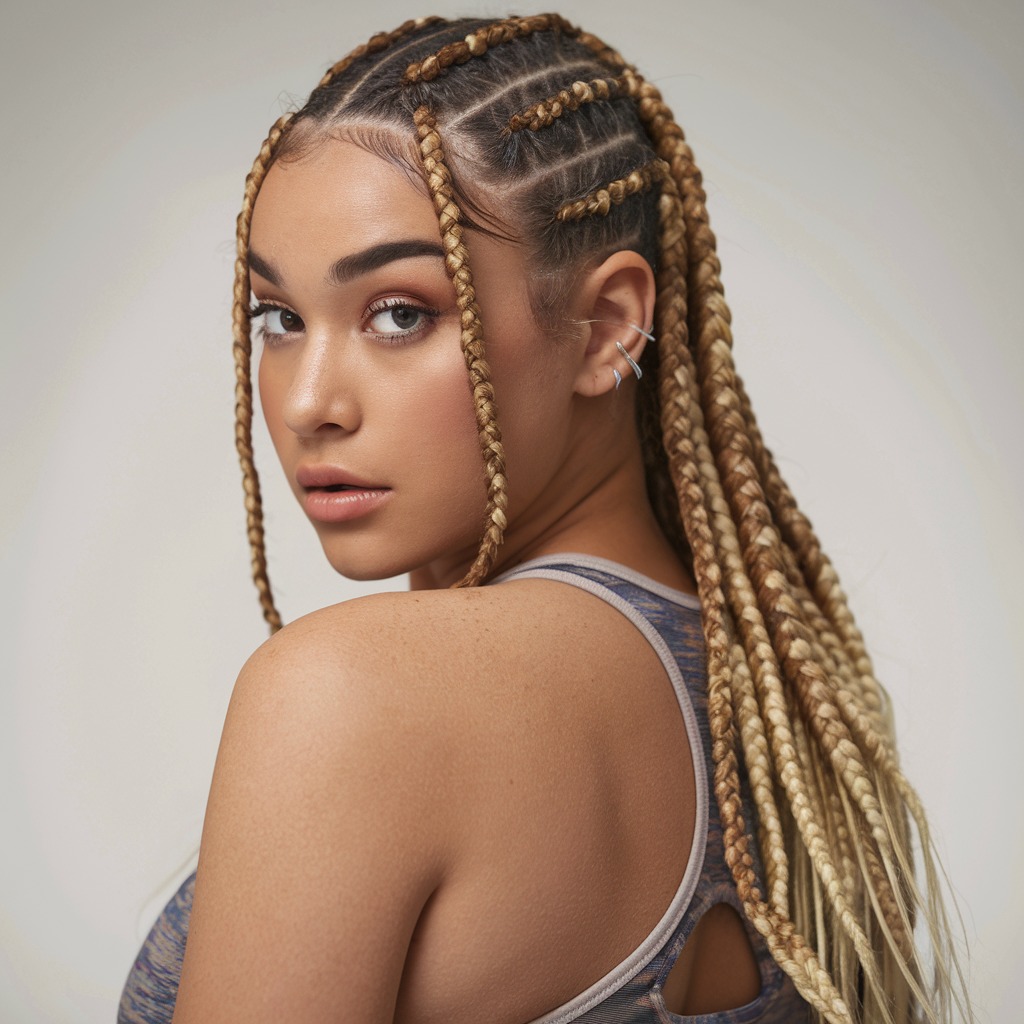 Cornrow Braids with Strings