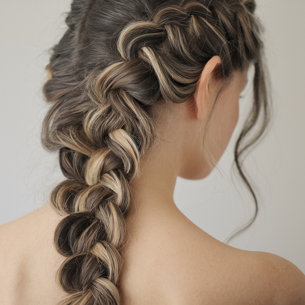 Low Pony with French Braids