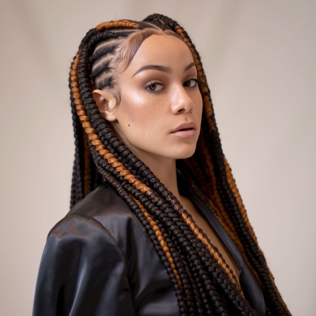 Thick and Thin Cornrow Mix