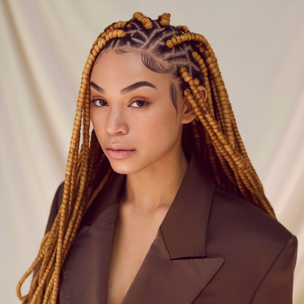 Zig-Zag Patterned Cornrows